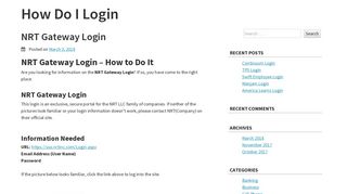 
                            6. NRT Gateway Login – How Do I Login