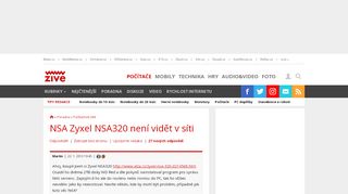 
                            12. NSA Zyxel NSA320 není vidět v síti - poradna Živě.cz