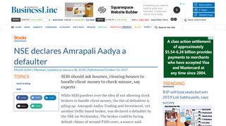 
                            4. NSE declares Amrapali Aadya a defaulter - The Hindu BusinessLine