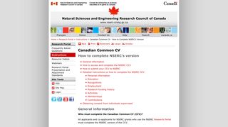 
                            11. NSERC - Research Portal - Instructions - Canadian Common CV ...