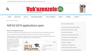 
                            12. NSFAS 2019 applications open | Vuk'uzenzele