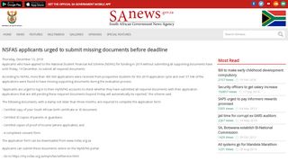 
                            12. NSFAS applicants urged to submit missing documents before deadline