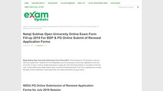 
                            10. NSOU Online Exam Form Fill-up 2019 For BDP, PGPDC - examupdate