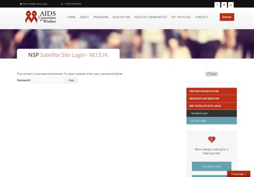 
                            13. NSP Satellite Site Login - W.I.S.H. - AIDS Committee of Windsor / AIDS ...