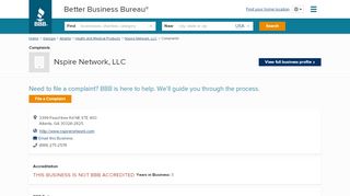 
                            5. Nspire Network, LLC | Complaints | Better Business Bureau® Profile