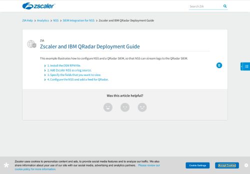 
                            13. NSS Configuration Example: QRadar | Zscaler