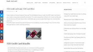 
                            10. NTB Credit Card Login | NTB Card Offers - Bank And card