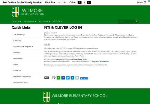 
                            13. NTI & CLEVER LOG IN - Wilmore Elementary School