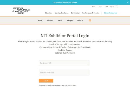 
                            9. NTI Exhibitor Portal Login - AACN