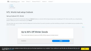 
                            13. NTL World mail setup Outlook | Email settings