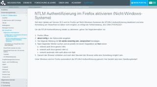 
                            4. NTLM Authentifizierung im Firefox aktivieren (Nicht-Windows-Systeme ...