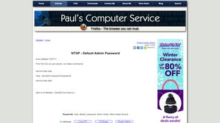 
                            10. NTOP - Default Admin Password - Paul's Computer Service