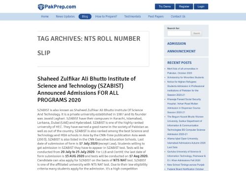 
                            13. NTS roll number slip | Pakprep Blogs