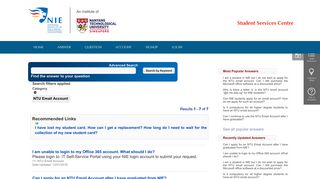 
                            8. NTU Email Account - Support Home Page - Service