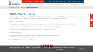 
                            13. NTUC-UTAP Funding | Singapore University of Social Sciences