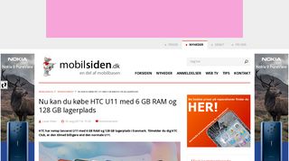 
                            8. Nu kan du købe HTC U11 med 6 GB RAM og 128 GB lagerplads ...