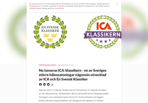 
                            13. Nu lanseras ICA-klassikern - en av Sveriges större hälsosatsningar ...