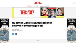 
                            13. Nu løfter Danske Bank sløret for hvidvask-undersøgelsen | BT Erhverv ...