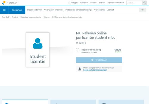 
                            12. NU Rekenen online jaarlicentie student mbo - Noordhoff Uitgevers