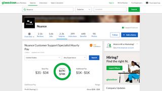 
                            8. Nuance Customer Support Specialist Hourly Pay | Glassdoor