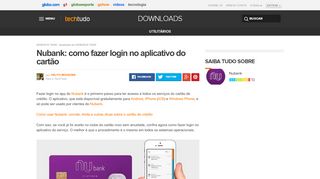 
                            3. Nubank: como fazer login no aplicativo do cartão | Dicas e Tutoriais ...