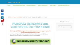 
                            8. NUBAPOLY Admission Form, 2018/2019 [ND Full-time & HND]