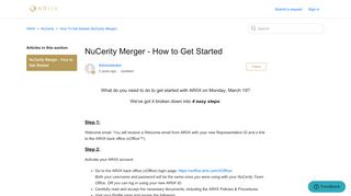 
                            4. NuCerity Merger - How to Get Started – ARIIX
