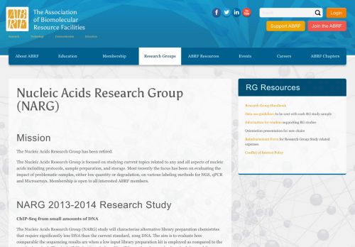 
                            8. Nucleic Acids Research Group (NARG) | ABRF Association of ...