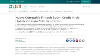 
                            10. Nueva Compañía Fintech Boom Credit Inicia Operaciones en México