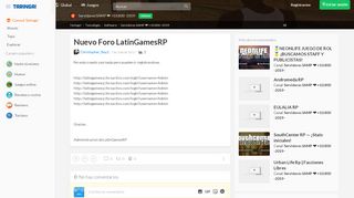 
                            12. Nuevo Foro LatinGamesRP - Servidores Samp • +8900! - Taringa!