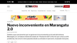 
                            5. Nuevo inconveniente en Marangatu 2.0 - Última Hora