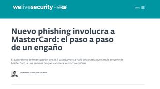 
                            9. Nuevo phishing involucra a MasterCard: el paso a paso de un engaño