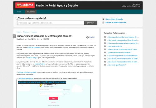 
                            8. Nuevo Student username de entrada para alumnos : Kuaderno Portal ...