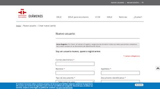 
                            4. Nuevo usuario | Exámenes - Instituto Cervantes