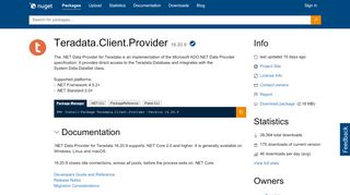 
                            5. NuGet Gallery | Teradata.Client.Provider 16.20.4