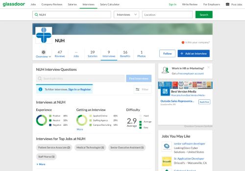 
                            12. NUH Interview Questions | Glassdoor