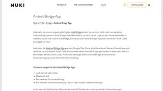 
                            8. Nuki Android Bridge App - Voraussetzungen für dein Smartphone