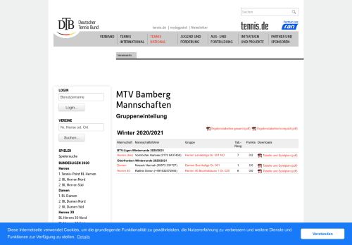 
                            9. nuLiga – MTV Bamberg – Mannschaften