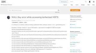 
                            12. NULL Key error while accessing kerberized HDFS - IBM Developer Answers