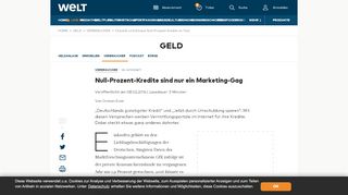 
                            9. Null-Prozent-Kredite sind nur ein Marketing-Gag - Die Welt