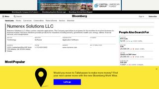 
                            10. Numerex Solutions LLC: Company Profile - Bloomberg