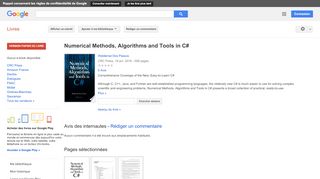 
                            7. Numerical Methods, Algorithms and Tools in C#