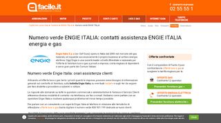
                            6. Numero verde ENGIE ITALIA: contatti assistenza ENGIE ITALIA | Facile.it
