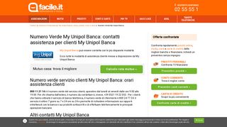 
                            8. Numero Verde My Unipol Banca | Facile.it