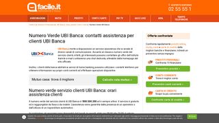 
                            10. Numero Verde UBI Banca | Facile.it