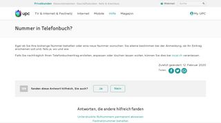
                            13. Nummer in Telefonbuch? | UPC