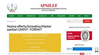 
                            12. Nuova offerta formativa Master sanitari UNINT- FORMIT – APSILEF