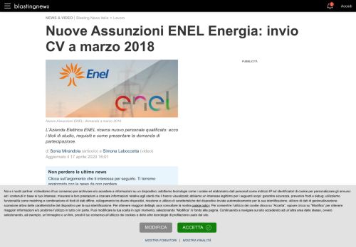 
                            11. Nuove Assunzioni ENEL Energia: invio CV a marzo 2018