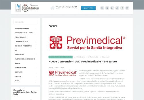 
                            11. Nuove Convenzioni 2017 Previmedical e RBM Salute - Psicologo Roma