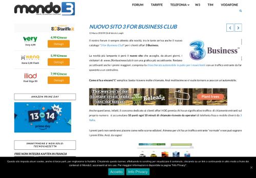 
                            3. Nuovo sito 3 for Business Club | Mondo3